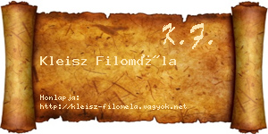 Kleisz Filoméla névjegykártya